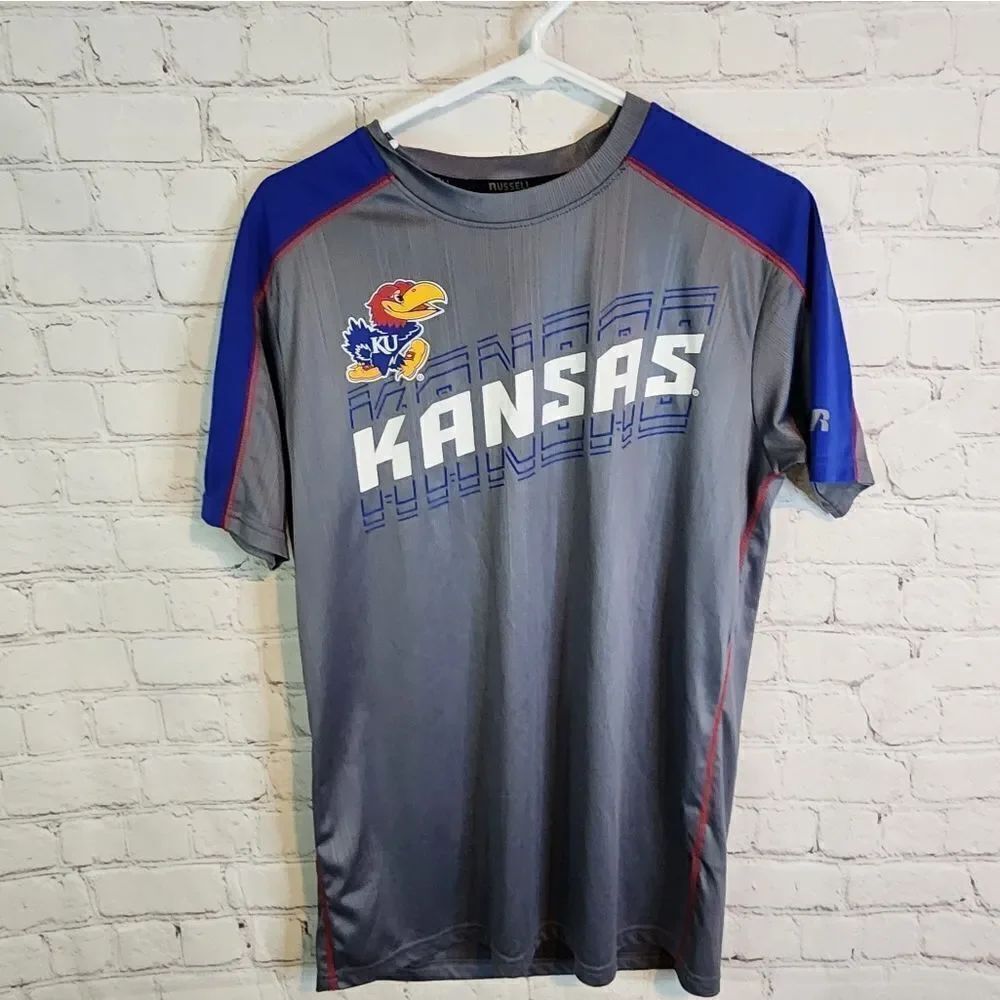 Men's Russell "Kansas Jayhawks" athletic shirt, size Medium